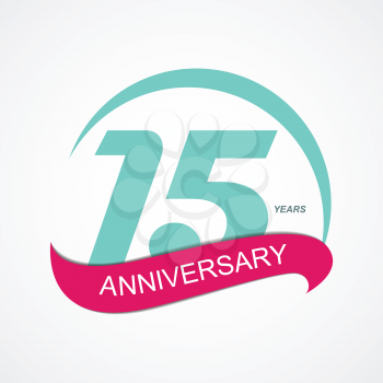 Template Logo 15 Anniversary Vector Illustration EPS10