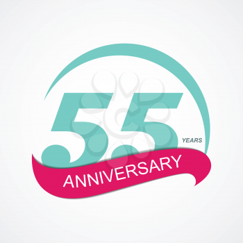 Template Logo 55 Anniversary Vector Illustration EPS10