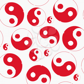 Yin yang symbol. Vector illustration. seamless pattern.