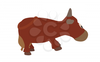 Cow Isolated on White Background. Vector Illustration.