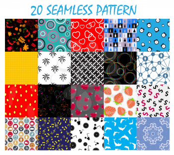 Set of Seamless Pattern Background Vector Set.