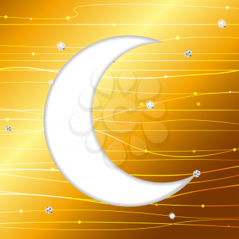 Moon Background for Muslim Community Festival Vector Illustration