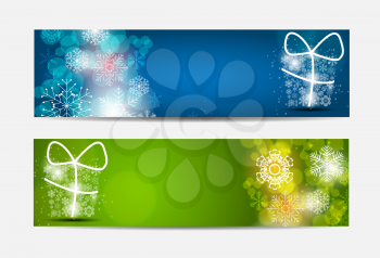 Christmas Snowflakes Website Banner and Card Background Vector Illustration EPS10