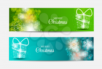 Christmas Snowflakes Website Header and Banner Set Background Vector Illustration EPS10