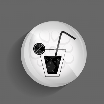 Drink Glossy Icon Vector Illustration on Gray Background. EPS10.