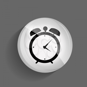 Time Glossy Icon Vector Illustration on Gray Background. EPS10