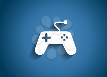 Game and Fun Glossy Icon Vector Illustration on Blue Background. EPS10
