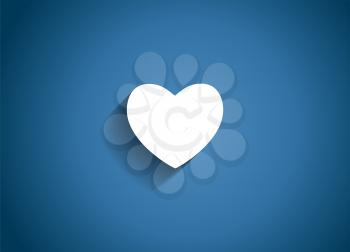 Heart Glossy Icon Vector Illustration on Blue Background. EPS10