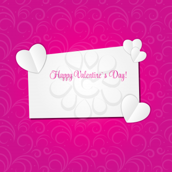 Happy Valentines Day Card with Heart. Vector Illustration. EPS10