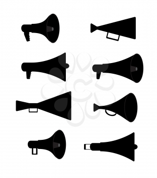 Black Horn Silhouette Set Vector Illustration. EPS10