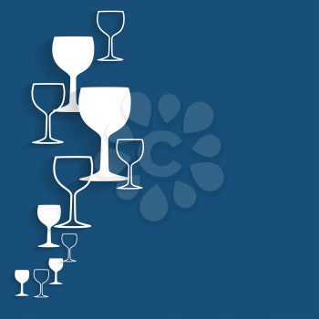 vector illustration. White silhouette alcohol glass. EPS10