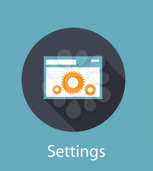 Settings Flat Concept Icon Vector Illustration. EPS10