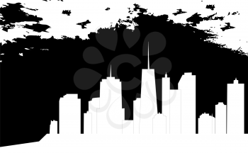 Black vector illustration of cities silhouette. EPS10