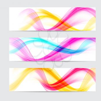 Abstract Colored Wave Header Background. Vector Illustration. EPS10