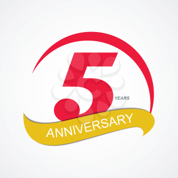 Template Logo 5 Anniversary Vector Illustration EPS10