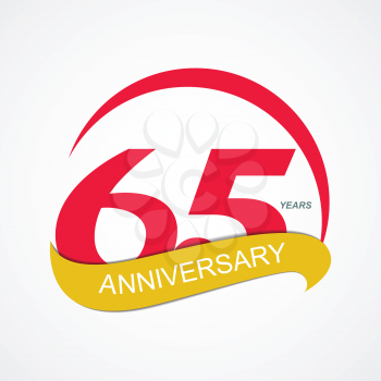 Template Logo 65 Anniversary Vector Illustration EPS10