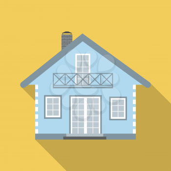 Flat House Icon with Long Shadow Vector Illustration EPS10