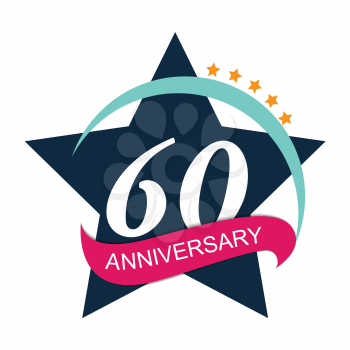 Template Logo 60 Anniversary Vector Illustration EPS10