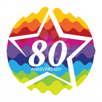 Template Logo 80 Anniversary Vector Illustration EPS10