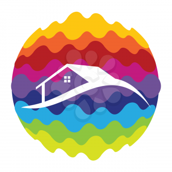 Home Rainbow Color Icon for Mobile Applications and Web Vector Illustration EPS10