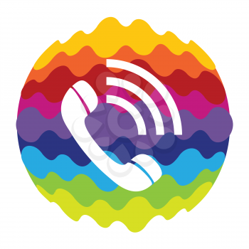 Phone Rainbow Color Icon for Mobile Applications and Web Vector Illustration EPS10