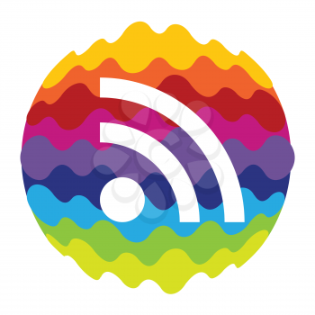Wi-Fi Rainbow Color Icon for Mobile Applications and Web EPS10