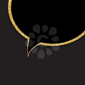 Speech Bubble Gold Glossy Background Vector Illustration EPS10