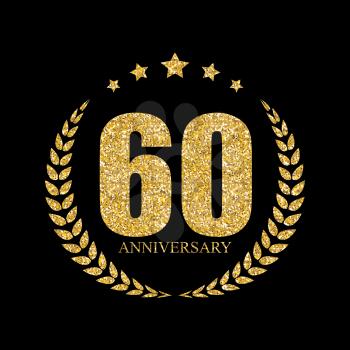 Template 60 Years Anniversary Vector Illustration EPS10