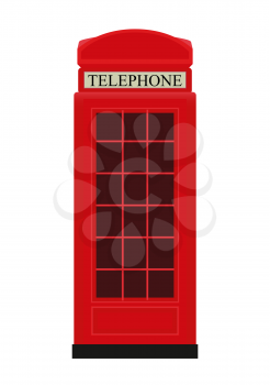 Red Telephone Box Icon Vector Illustration EPS10