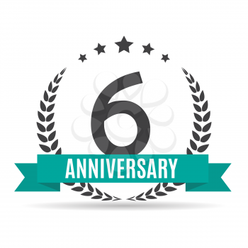 Template 6 Years Anniversary Vector Illustration EPS10