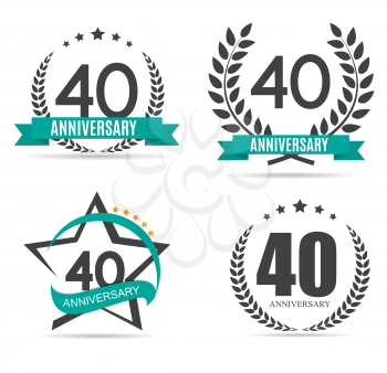 Template Logo 40 Years Anniversary Vector Illustration EPS10