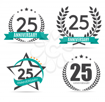 Template Logo 25 Years Anniversary Vector Illustration EPS10