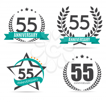 Template Logo 55 Years Anniversary Vector Illustration EPS10