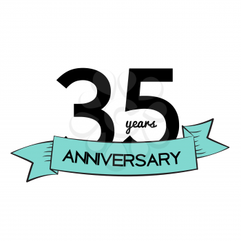Template Logo 35 Years Anniversary Vector Illustration EPS10