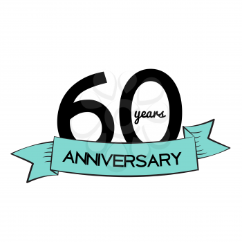 Template Logo 60 Years Anniversary Vector Illustration EPS10