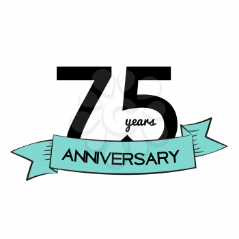 Template Logo 75 Years Anniversary Vector Illustration EPS10