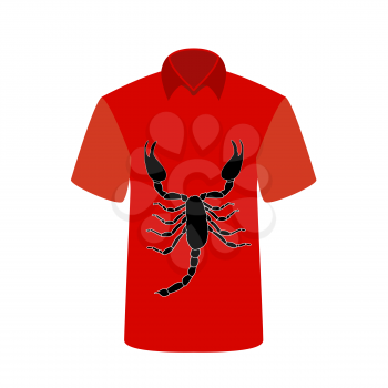 T-shirt with the image of Scorpio. Vector Illustration. EPS10