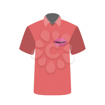 T-shirt with the image of Lip. Vector Illustration. EPS10
