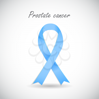 Prostate Cancer Awareness Blue Ribbon Vector Illustration EPS10