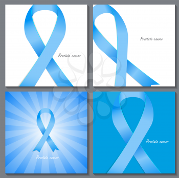 Prostate Cancer Awareness Blue Ribbon Vector Illustration EPS10