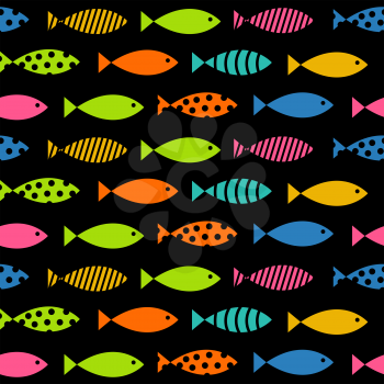 Mult Fish Seamless Pattern Background Vector Illustration EPS0