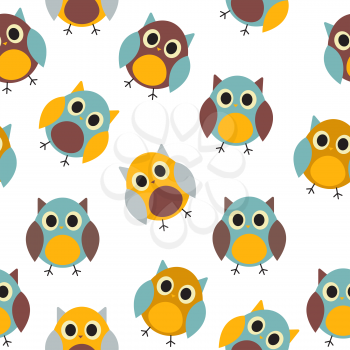 Owl Seamless Pattern Background Vector Illustration EPS10