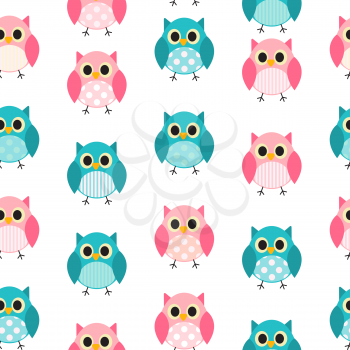 Owl Seamless Pattern Background Vector Illustration EPS10