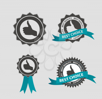 Vector Best Choice Label with Blue Ribbon. EPS10