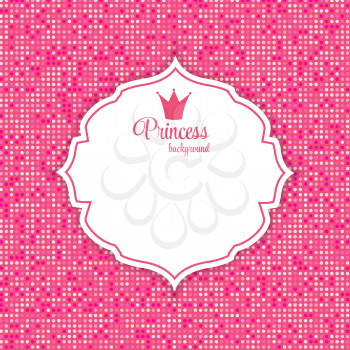 Pink Princess Crown Frame Vector Illustration. EPS10