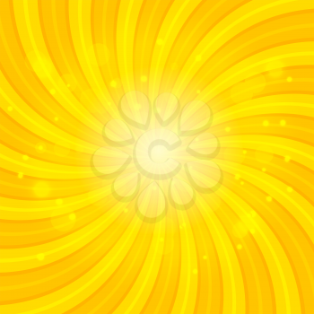 Orange Sun hypnotic background. Vector illustration. EPS10