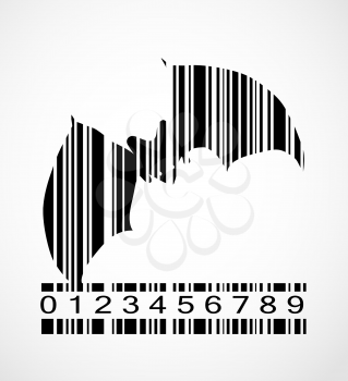 Black Barcode Bat  Image Vector Illustration. EPS10