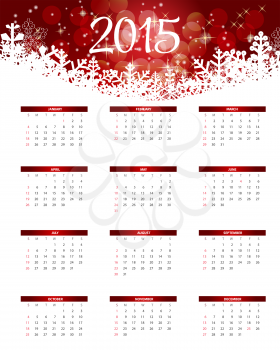 2015 New Year Calendar Vector Illustration. EPS10