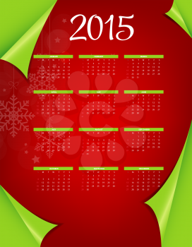 2015 New Year Calendar Vector Illustration. EPS10