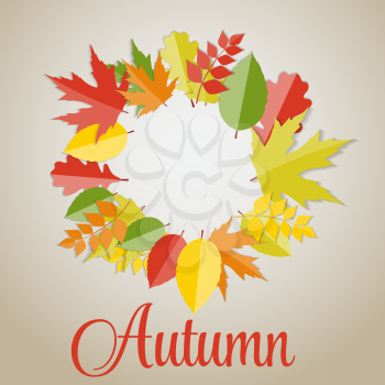 Shiny Autumn Natural Leaves Background. Vector Illustration. EPS10